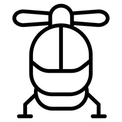 Helicopter body front Line Icon