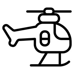Helicopter Line Icon