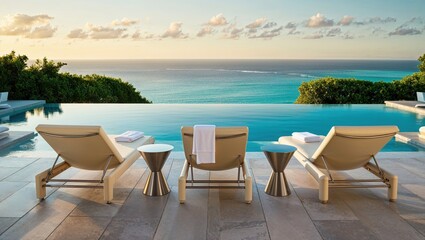 Obraz premium Private Infinity Pool Overlooking the Ocean
