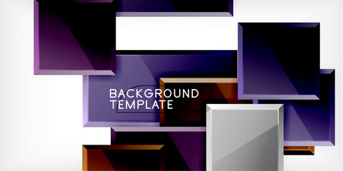 Fototapeta premium Colorful squares and rectangles. Vector Illustration For Wallpaper, Banner, Background, Card, Book Illustration, landing page