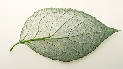 Fresh Green Maple Leaf on White Background