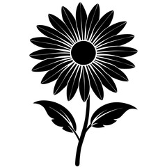 Daisy silhouette vector illustration