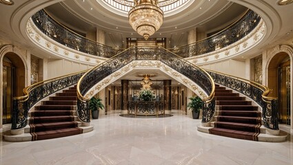 Obraz premium Grand Staircase and Golden Details