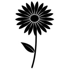 Daisy silhouette vector illustration