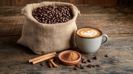 Fototapeta premium The Coffee Beans and Mug