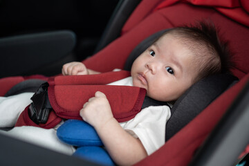 2 Month Old Asian Chinese Baby Girl Explores the World from the Comfort of Her Stroller