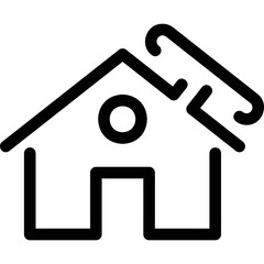 Simple vector icon on a theme house, solar panel
