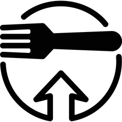 Simple vector icon on a theme food, calories