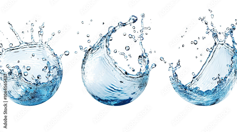 Poster dynamic water splashes form captivating patterns generative ai