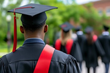 A person entering a bank with a final payment for a student loan, symbolizing the freedom and accomplishment that comes with repayment