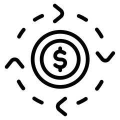 Cash flow Line Icon