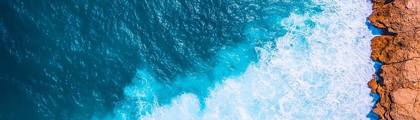 Fototapeta premium Rocky peninsula stretching into the sea, with turbulent waves crashing below, capturing the power and untouched beauty of rugged coastlines