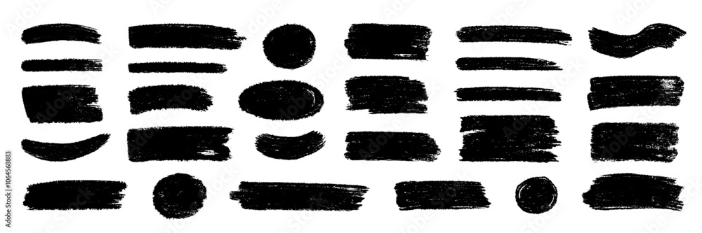 Poster Brush box paint background text banner. Brush paint stroke for text box square frame. Vector hand drawn frame background set for highlight design graphic element. Square banner stroke vector