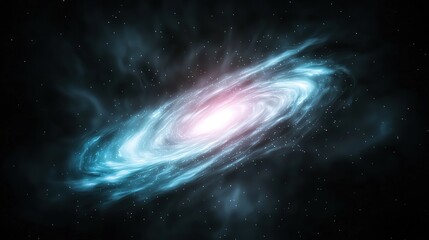 Fototapeta premium Stunning Spiral Galaxy with Vibrant Colors Against a Dark Cosmic Background