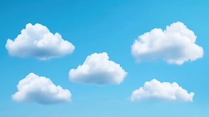 Obraz premium Bright White Clouds Floating in a Clear Blue Sky