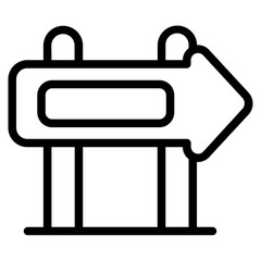 Wooden sign arrow Line Icon