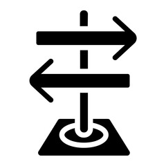 Wooden signpost Solid Icon