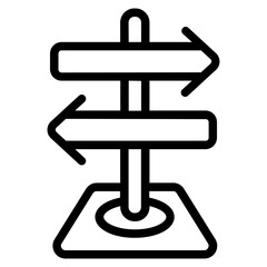 Wooden signpost Line Icon