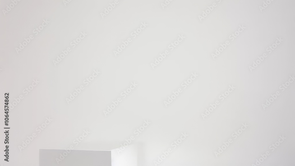 Poster minimalistic white cube on a plain background, ideal for modern and clean design concepts