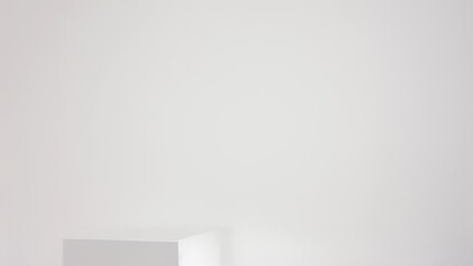 Minimalistic white cube on a plain background, ideal for modern and clean design concepts