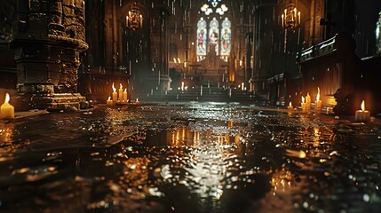 street abstract background with light reflecting from the pond abstract night aesthetic street background