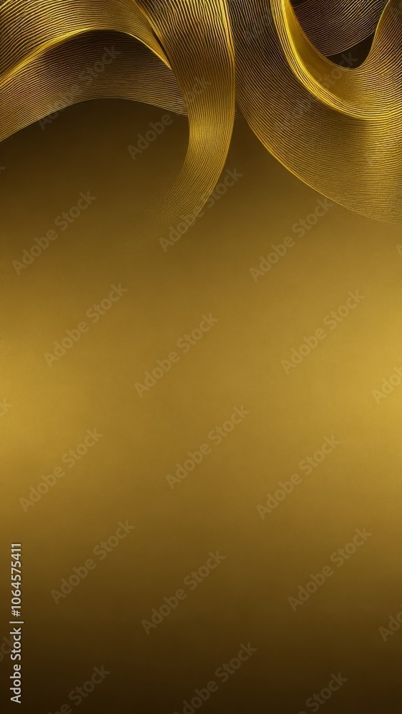 Aufkleber elegant golden abstract with flowing curves, smooth gradient background, and subtle texture