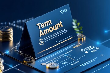 Minimalist depiction of a loan document with sections for â€œTermâ€ and â€œAmountâ€ highlighted, capturing clarity and simplicity
