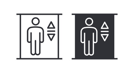 Elevator icons on white background. Vector illustration.