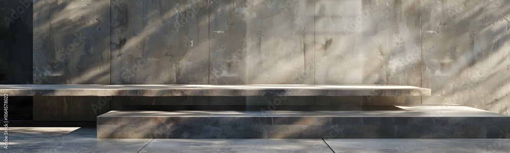 Poster empty abstract concrete room and lateral lights,3d rendering