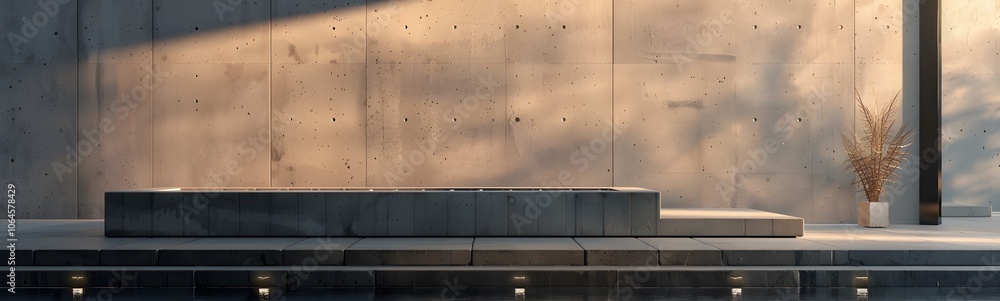Poster empty abstract concrete room and lateral lights,3d rendering