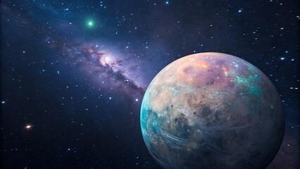 Obraz premium Ethereal Celestial Body with Iridescent Glow, galaxy, shimmering, heavenly