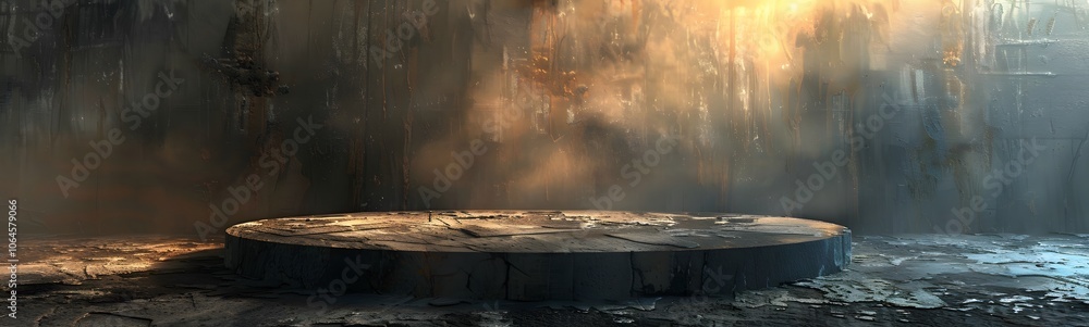 Poster empty abstract concrete room and lateral lights,3d rendering