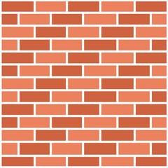 Illustration of a seamless brick wall pattern featuring orange and red hues, perfect for backgrounds, textures, or architectural themes. The design conveys stability and construction concepts.