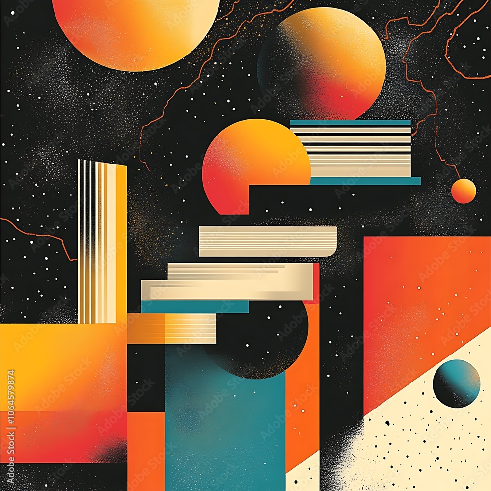 Poster futuristic digital texture with gradient effects