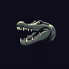 Naklejka premium A Detailed Close-up of a Crocodile's Open Mouth with Sharp Teeth