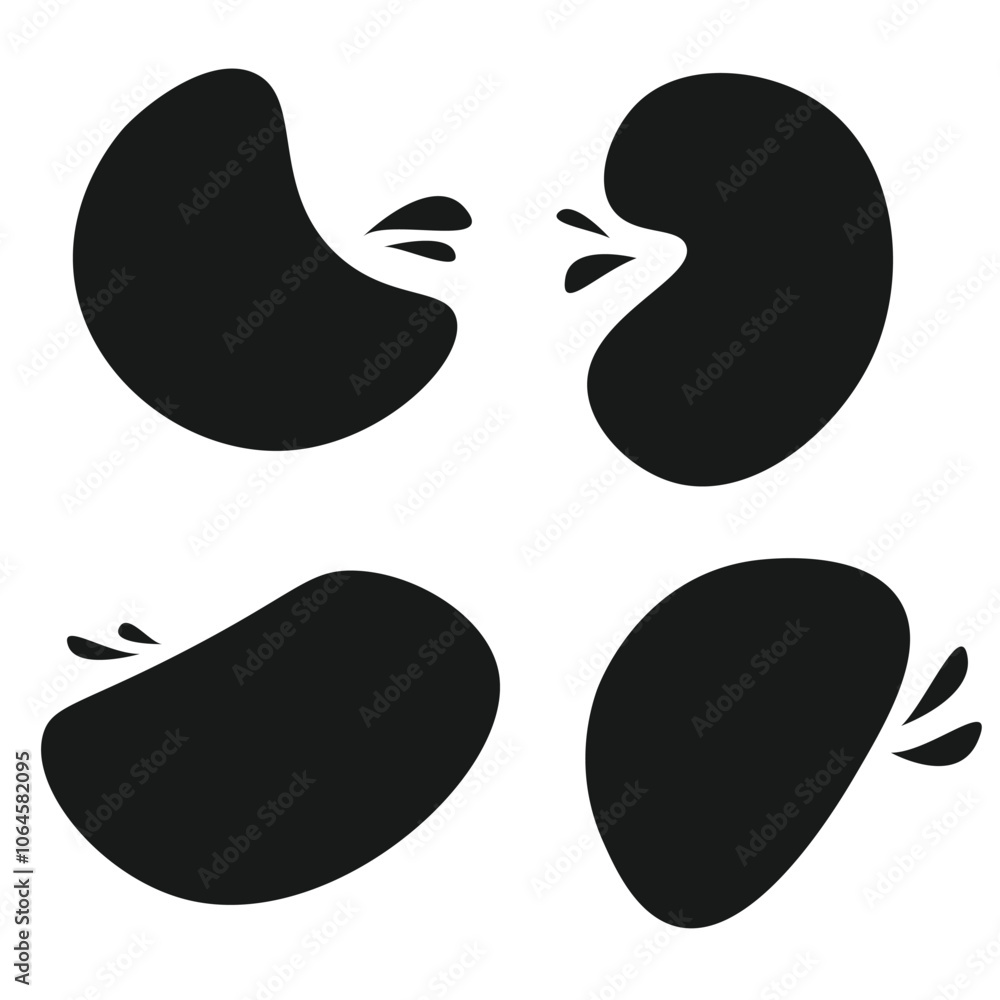 Poster liquid abstract shapes element set design. vector