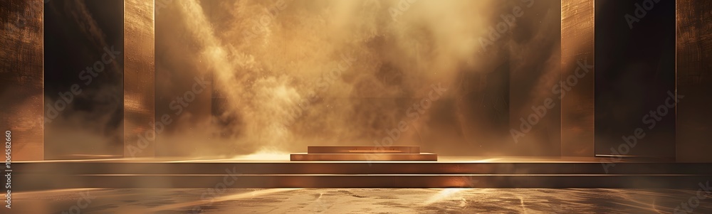 Poster empty abstract concrete room and lateral lights,3d rendering