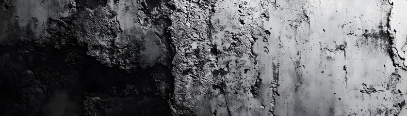 Fototapeta premium Distressed and Cracked Dark Grey and Silver Wall Texture