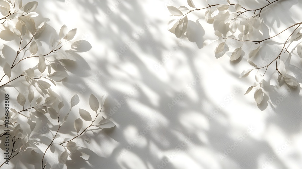 Poster soft gradient window shadow overlay on textured white background for product presentation