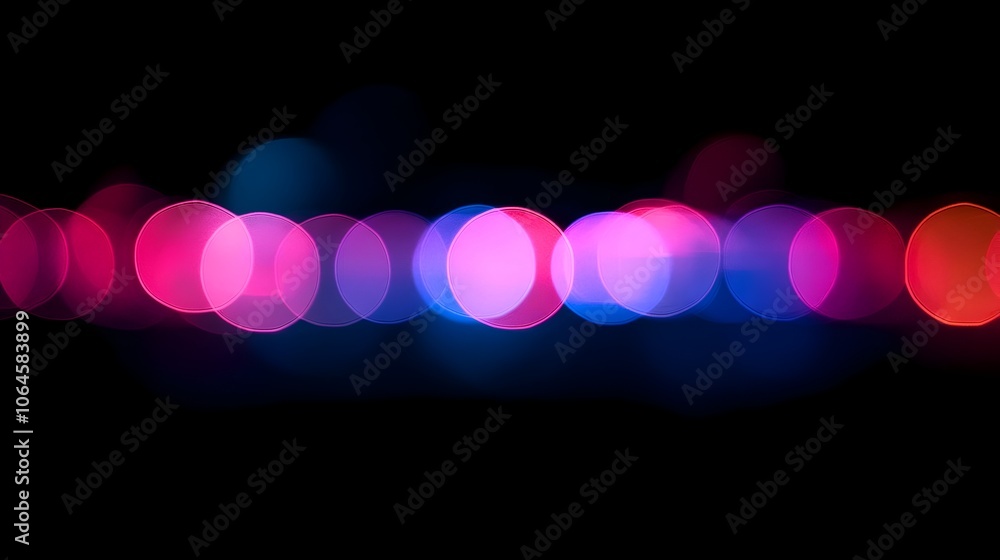 Aufkleber mesmerizing neon bokeh glow backdrop with luminous color overlay
