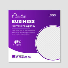 Business marketing agency promotion social media post template