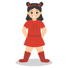 Children with Costume Superhero Illustration Isolated on White Background.