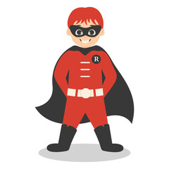 Children with Costume Superhero Illustration Isolated on White Background.