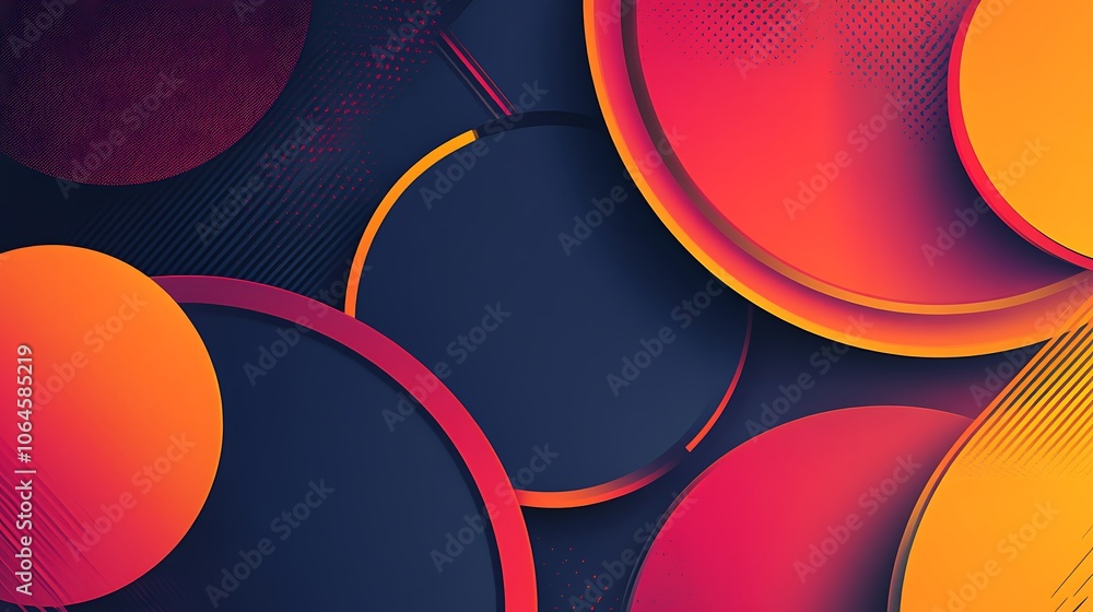 Poster trendy abstract design with neon patterns