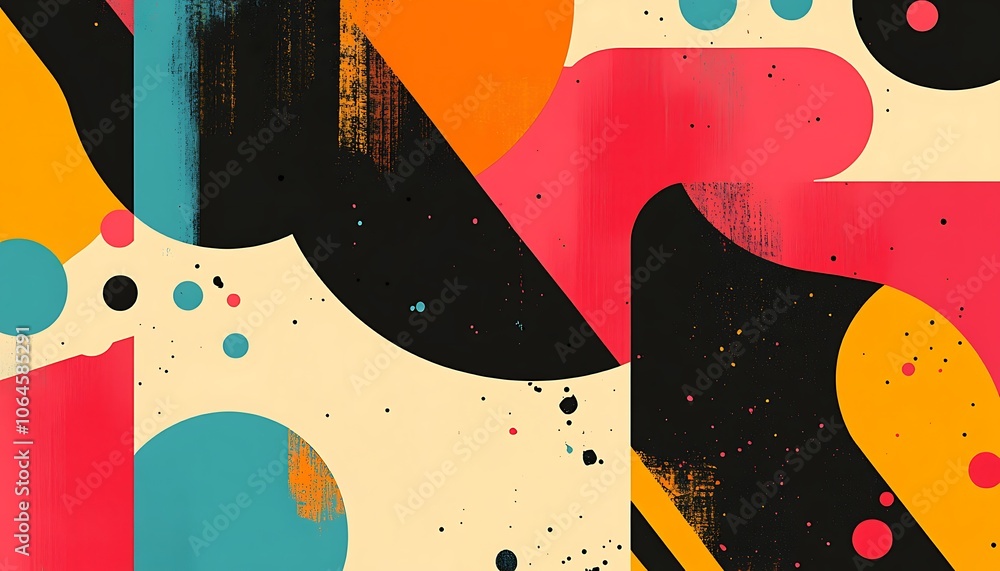Poster trendy abstract design with neon patterns