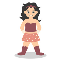 Children with Costume Superhero Illustration Isolated on White Background.