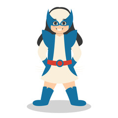 Obraz premium Children with Costume Superhero Illustration Isolated on White Background.