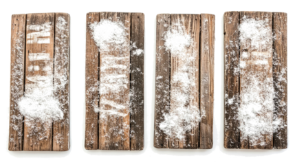Rustic Wooden Signboards With Snow on a Winter Day Outdoors Generative AI
