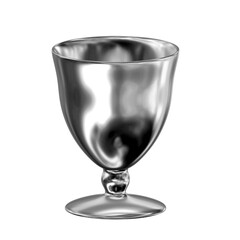 3d render of metallic chrome object graphic icon