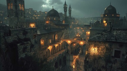 Beautiful Al-Aqsa Mosque in Jerusalem, Palestine.